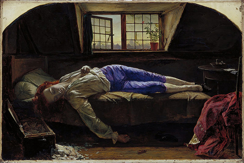 Henry Wallis, ‘Chatterton’, 1856, © Tate, CC-BY-NC-ND 3.0 (unported)