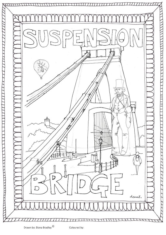 Clifton Suspension Bridge colouring sheet by donaB