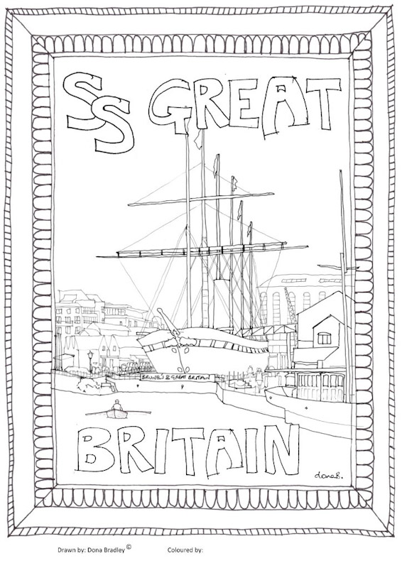 Brunel's SS Great Britain colouring sheet by donaB