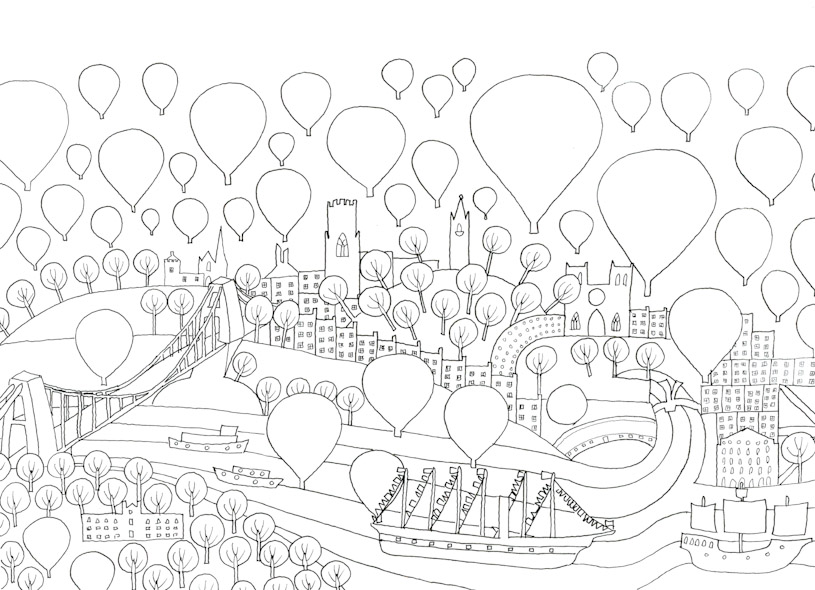 Bristol Belle colouring in sheet by Jenny Urquhart