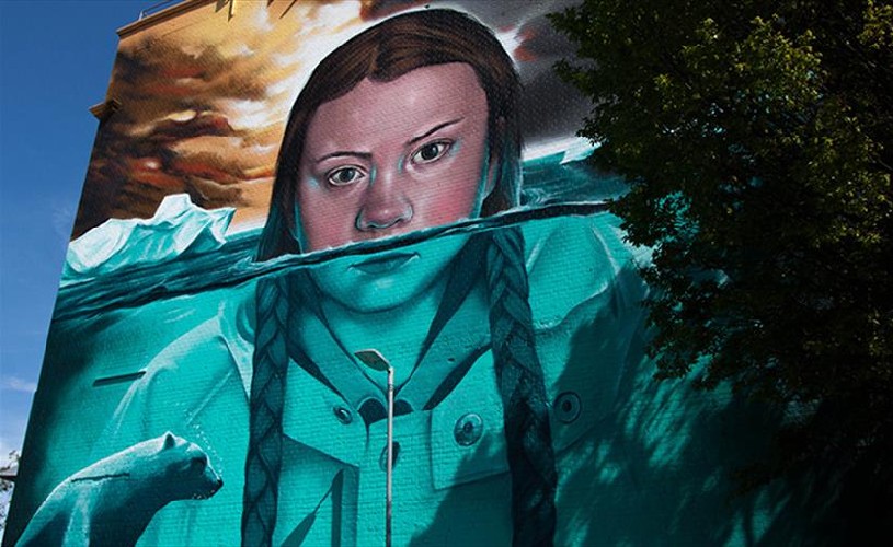 Greta Thunberg mural by Bristol artist Jody